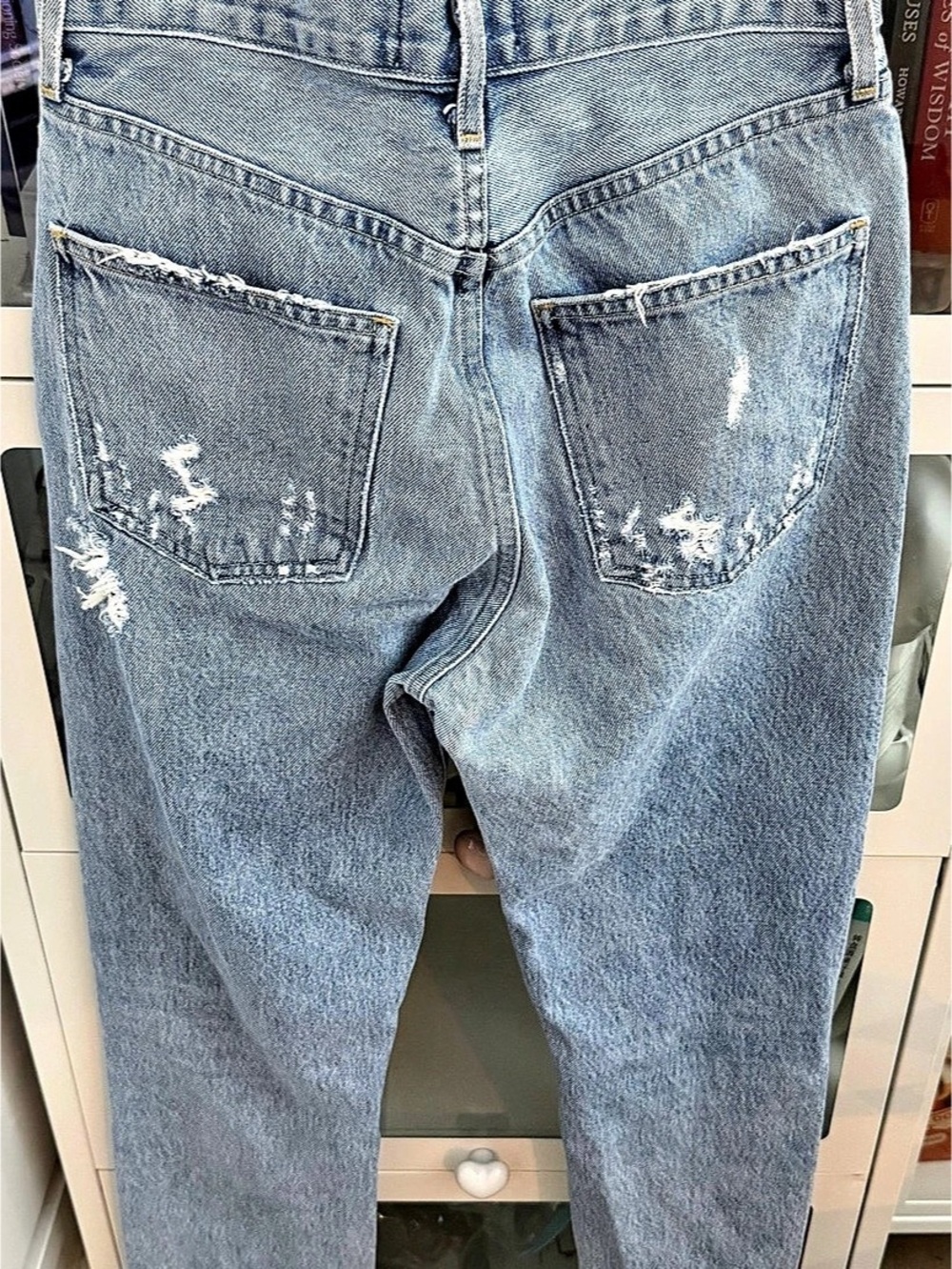 AGOLDE High Rise Boyfriend Jeans Blue Waist 24 - Picture 3 of 4